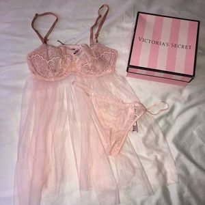 Victoria’s Secret - Pink Babydoll lingerie set